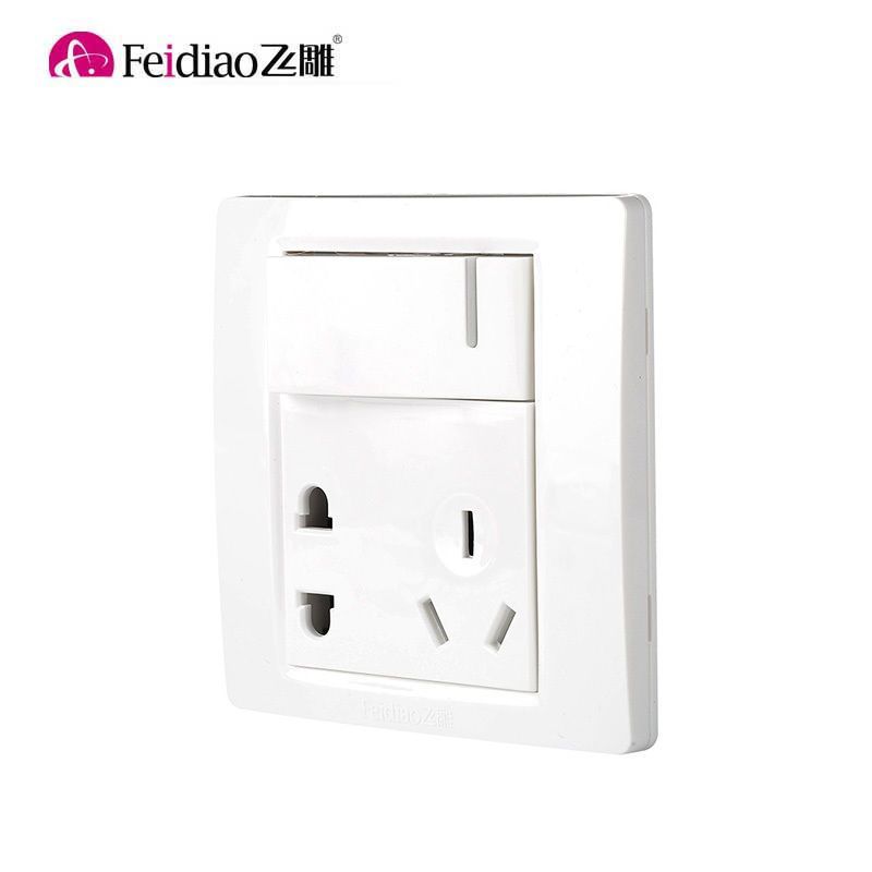 图书>期刊/杂志>男士>图书其它>飞雕86型暗装一开单控五孔5孔开关带