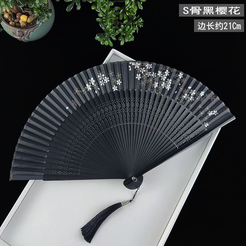 三维工匠降温用品黑色扇子折扇中国风女古风汉服古典舞蹈扇夏季随身日式樱花折叠扇三维工匠夹骨手绘 蓝 价格图片品牌报价 苏宁易购大黄蜂家居专营店