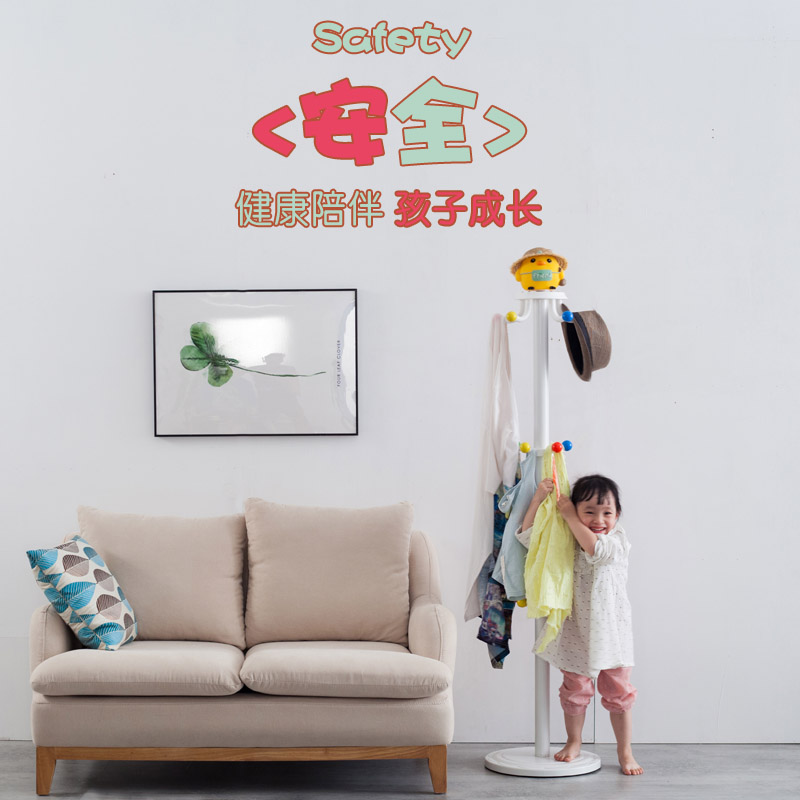 简易儿童卧室衣架落地衣帽架简约现代创意衣服架子挂衣架高清大图