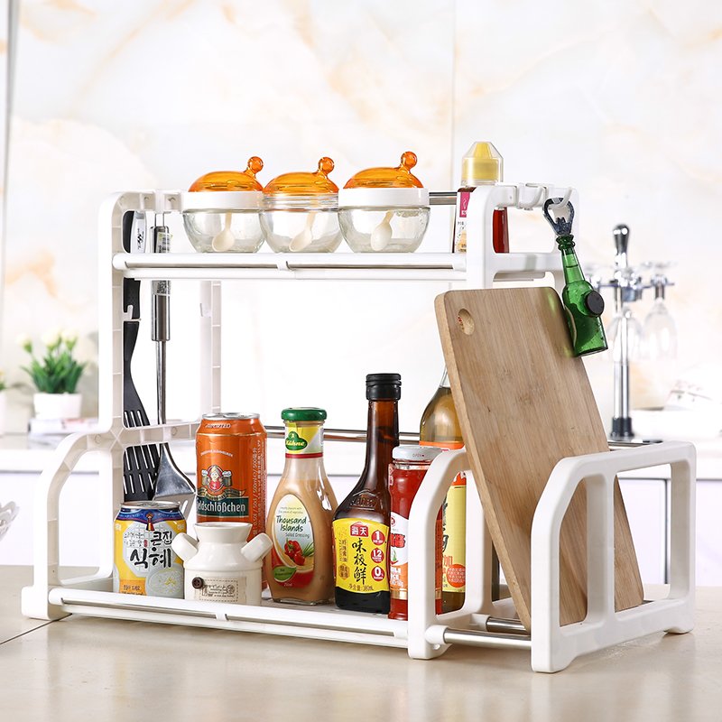 厨房多层塑料置物架 调料调味瓶储物收纳架厨具收纳架 落地收纳架高清大图
