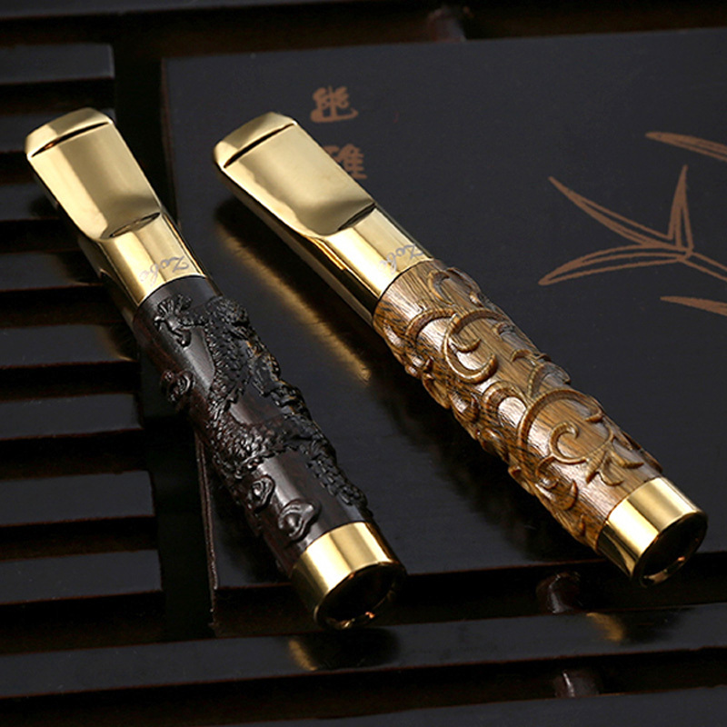 zobo正牌烟嘴过滤器循环型可清洗粗细净男女士檀木雕刻香菸烟具