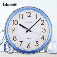 天王星(Telesonic)静音客厅挂钟现代简约钟表 创意潮流会议室石英钟餐厅书房时钟 13英寸