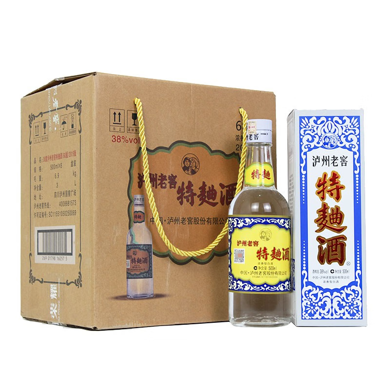 泸州老窖 特曲60版 浓香型白酒 38度 500ml 6瓶/箱 单瓶价格