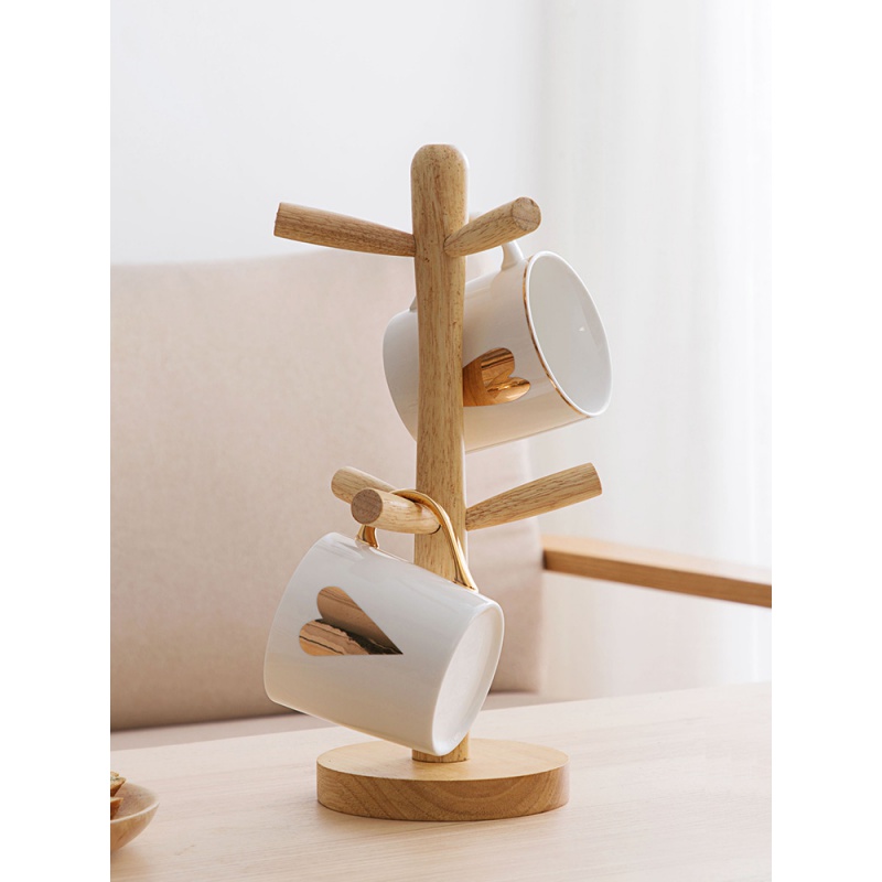 木质沥水杯架家用杯子置物架 杯子架收纳架水杯架子水杯架高清大图