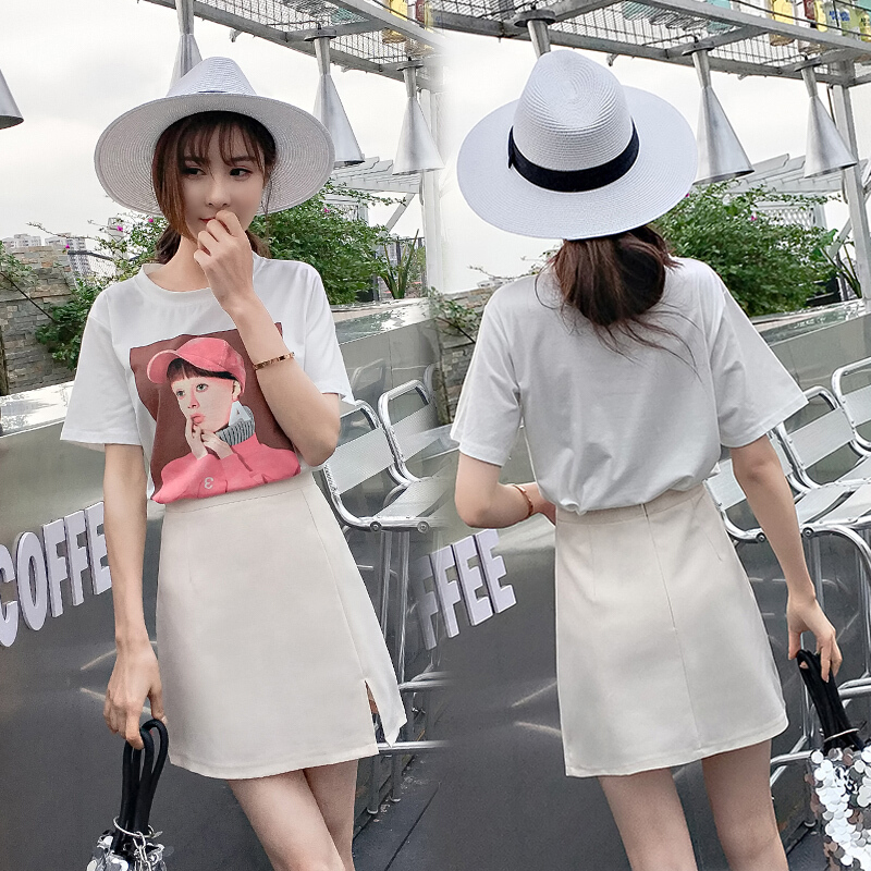 半身裙夏女2018新款百搭高腰chic一步包臀A字短裙裤裙超火裙子