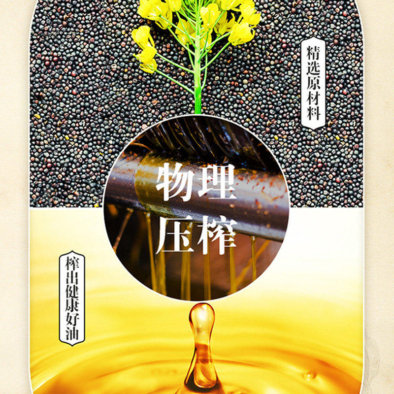 金龙鱼纯香低芥酸菜籽油5升L非转基因物理压榨优选家用食用大桶装高清大图
