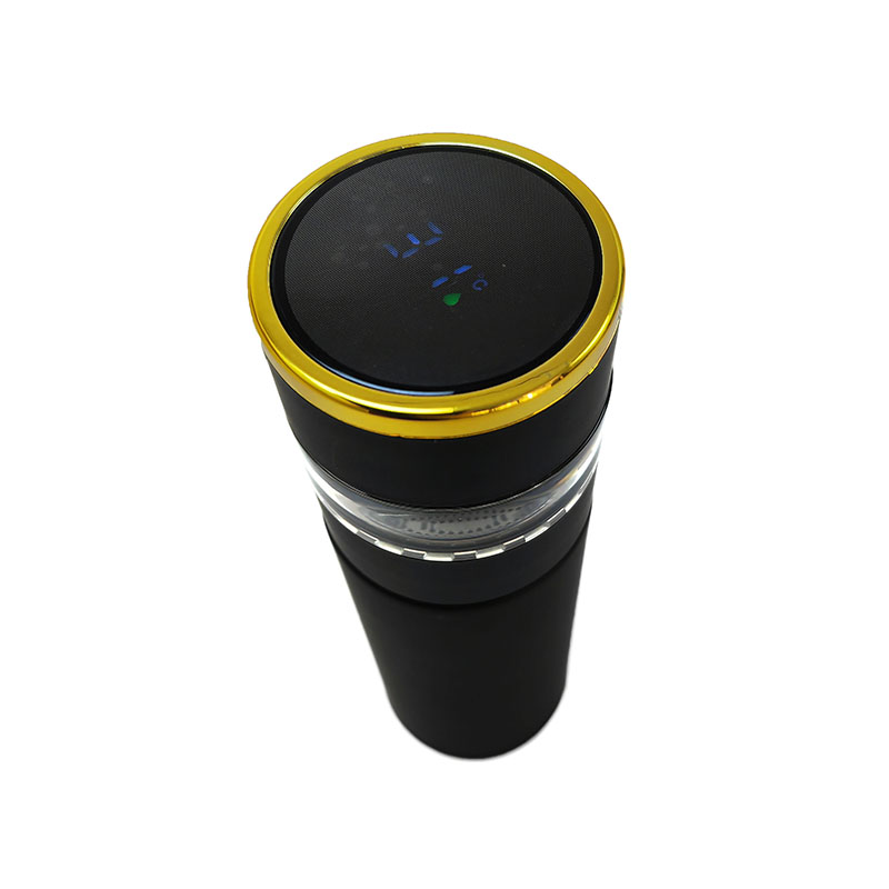 和居态 智能测温茶水分离保温杯 黑450ml 个高清大图