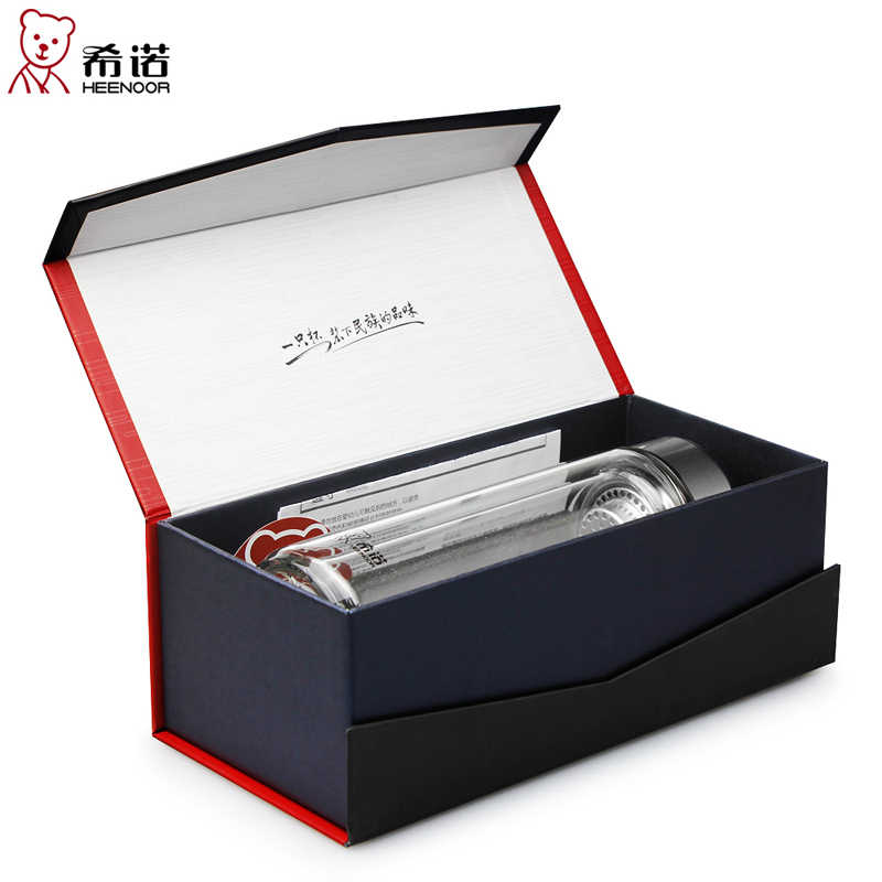 希诺办公泡茶水杯双层耐热商务杯 XN-6711-315ML.