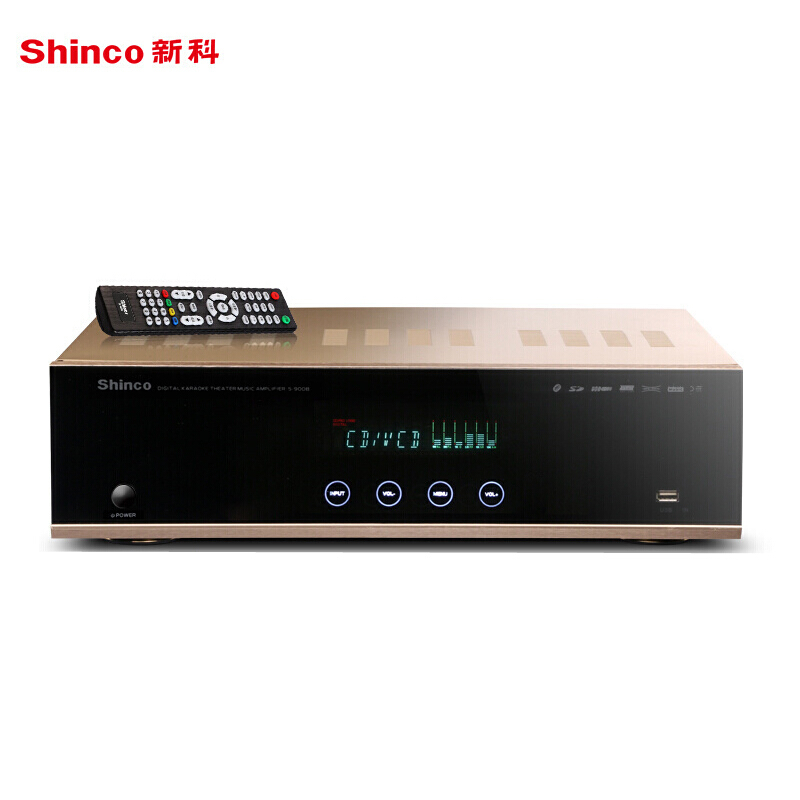 新科 ( Shinco) S-9008家用5.1功放机专业家庭影院触屏hifi蓝牙功放大功率数字功放机KTV功放专业功放