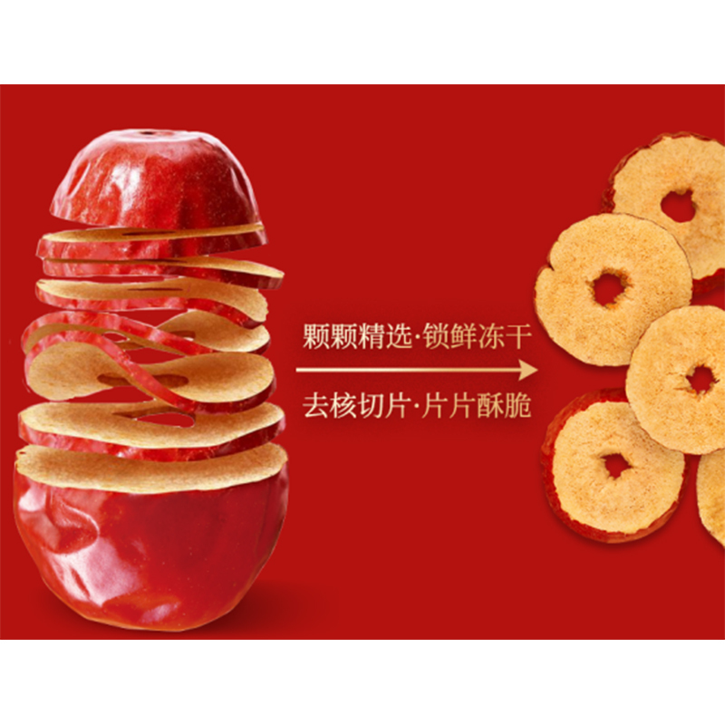 好想你 红枣脆片博士 阿克苏灰枣冻干红枣干即食红枣脆片216g 十份起订