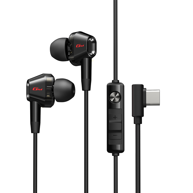 EDIFIER/漫步者GM400战擎有线耳机入耳式type-c接口电竞吃鸡三角洲游戏专用听声辨位 黑色