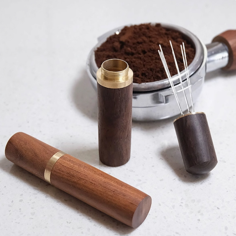 智美环球 304咖啡布粉针咖啡搅拌结块打散器 花梨木-浅色六针