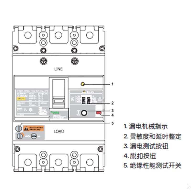 Schneider Electric EZD160S4080ELN 固定式塑壳漏电断路器EZD160S4080脱扣