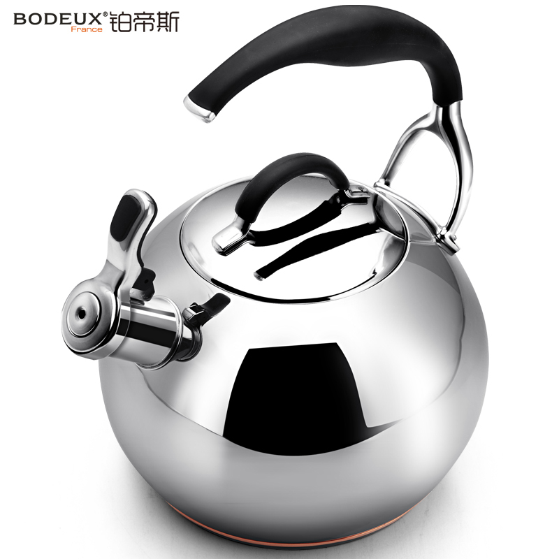 铂帝斯BODEUX Q4型烧水壶皇室系列 304不锈钢电磁炉煤气燃气电磁炉通用鸣笛家用茶水壶