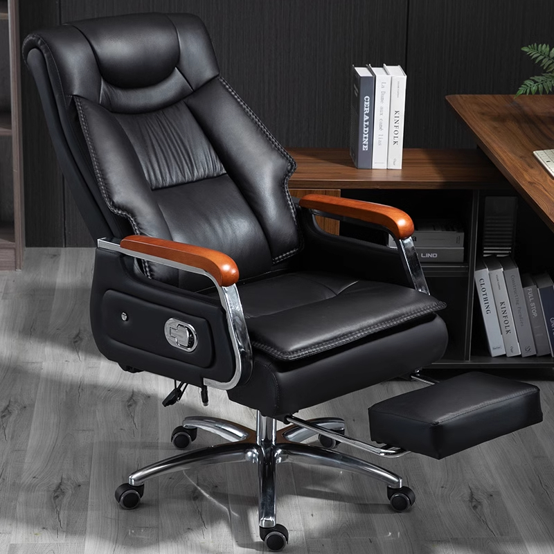 黎谷瑞 老板椅 黑色+搁脚 把高清大图