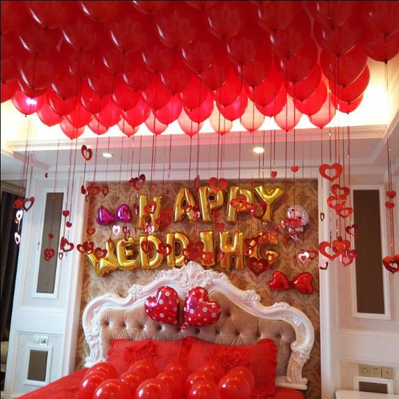 新婚房布置气球铝膜字母婚礼婚庆结婚用品 生日求婚背景装饰套餐