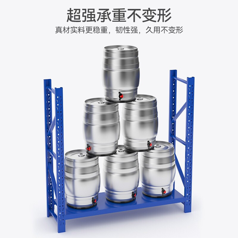 绵冠货架仓储仓库自由组合家用置物架中型库房多功能展示架铁架子 蓝色1500*600*2000mm四层高清大图