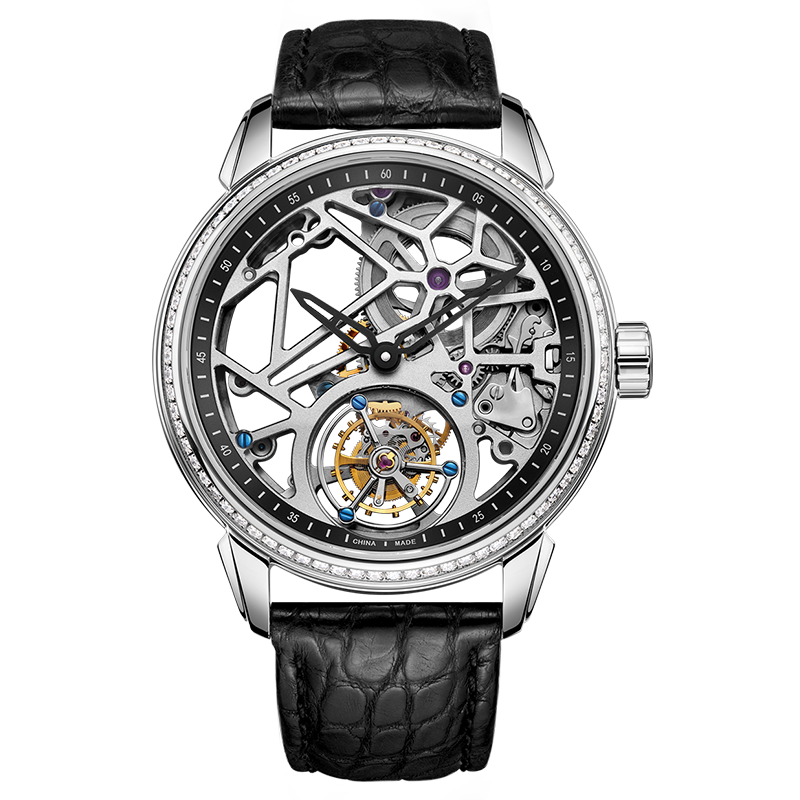 海鸥表(seagull)海鸥陀飞轮腕表 陀飞轮手动机械表 男商务休闲全镂空