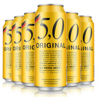 德国原装进口 奥丁格旗下5.0 ORIGINAL 自然浑浊型小麦白啤酒500ml*6罐(六罐装)