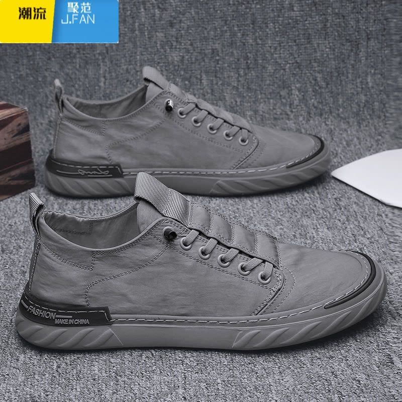 聚范透气冰丝老北京布鞋男鞋2024春季新款休闲鞋帆布透气开车工作板鞋图片