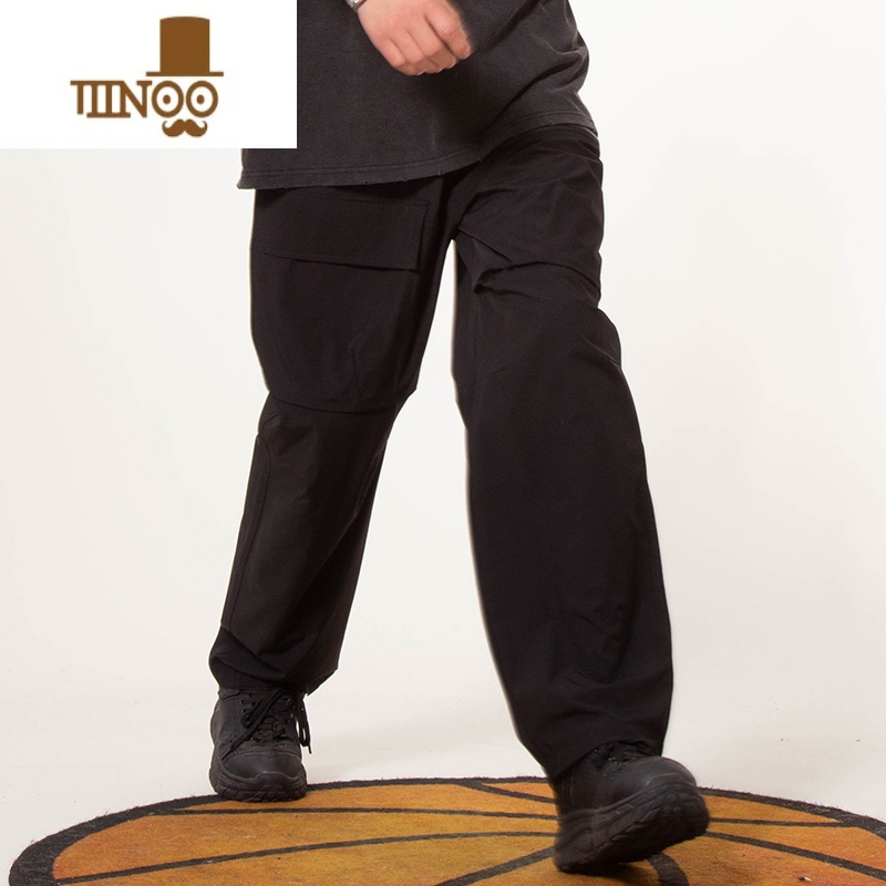 YANXULOAD夏季冰丝裤子男工装裤多口袋美式高街宽松直筒坠感百搭休闲潮高清大图