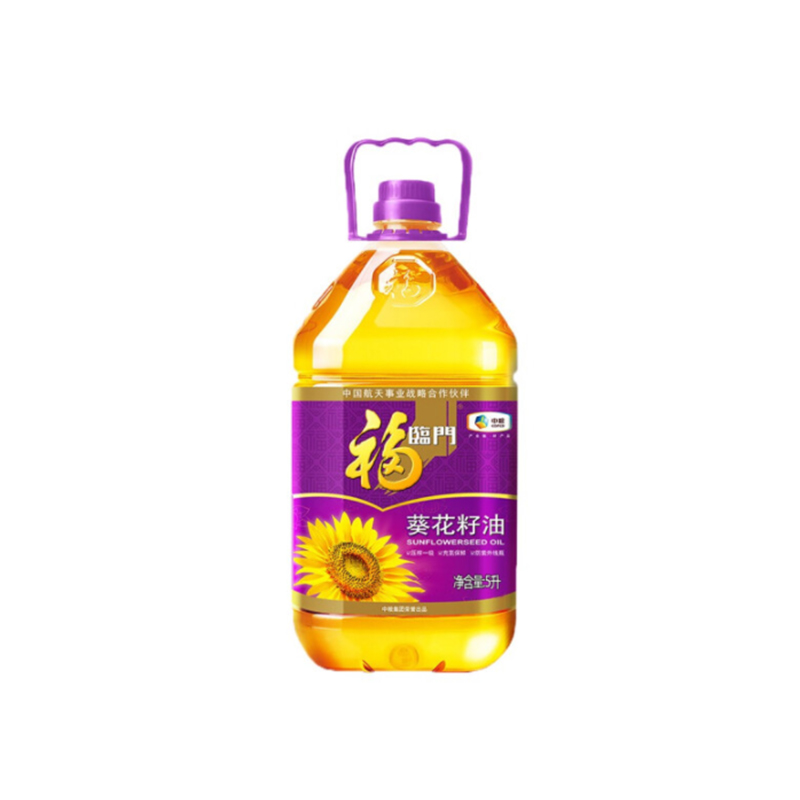 福临门压榨一级葵花籽油5L家庭食用油