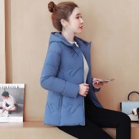 大码棉服女短款2021新款冬季棉衣修身显瘦洋气小棉袄保暖外套韩版 雾霾蓝 L 85-100斤