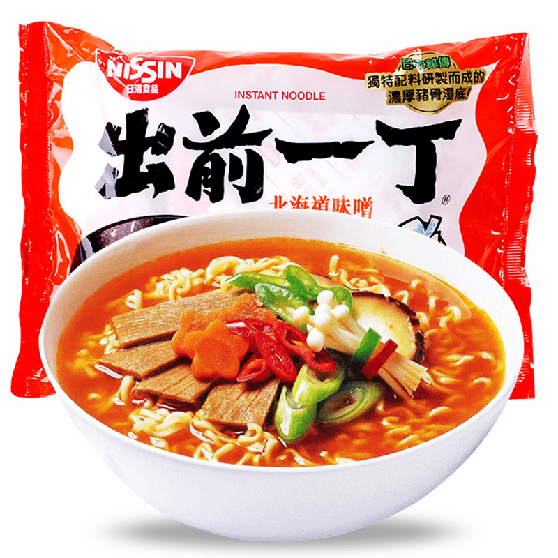 香港进口泡面小食堂出前一丁北海道味噌猪骨汤味速食拉面100g