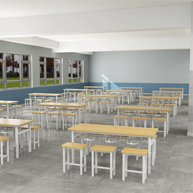 鑫升顺餐桌6人学校食堂小吃店快餐桌椅饭堂防火板桌1800*600*750高清大图