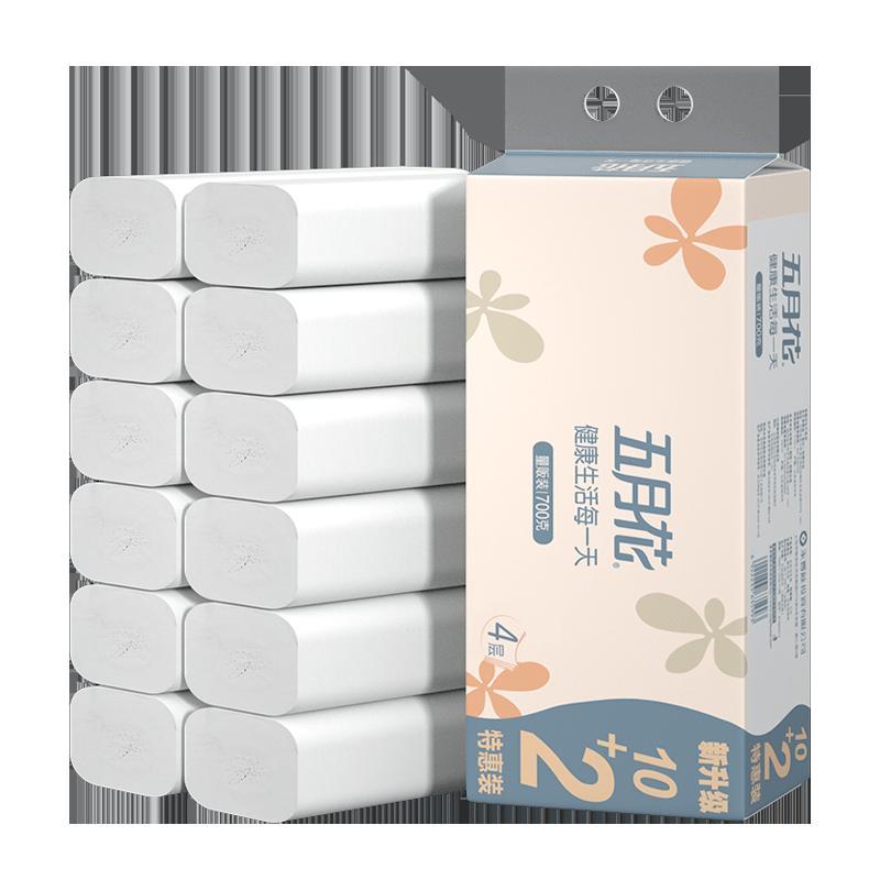 五月花无芯卷纸 4层700g*3提 卫生纸厕纸卷纸擦手纸36卷