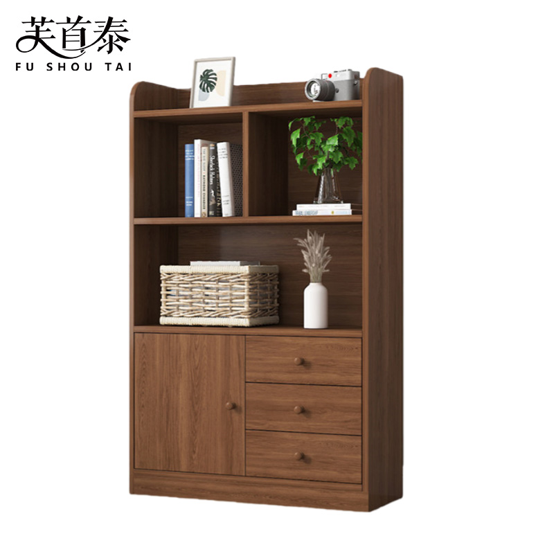 芙首泰木质书柜三层80*30*133cm台高清大图