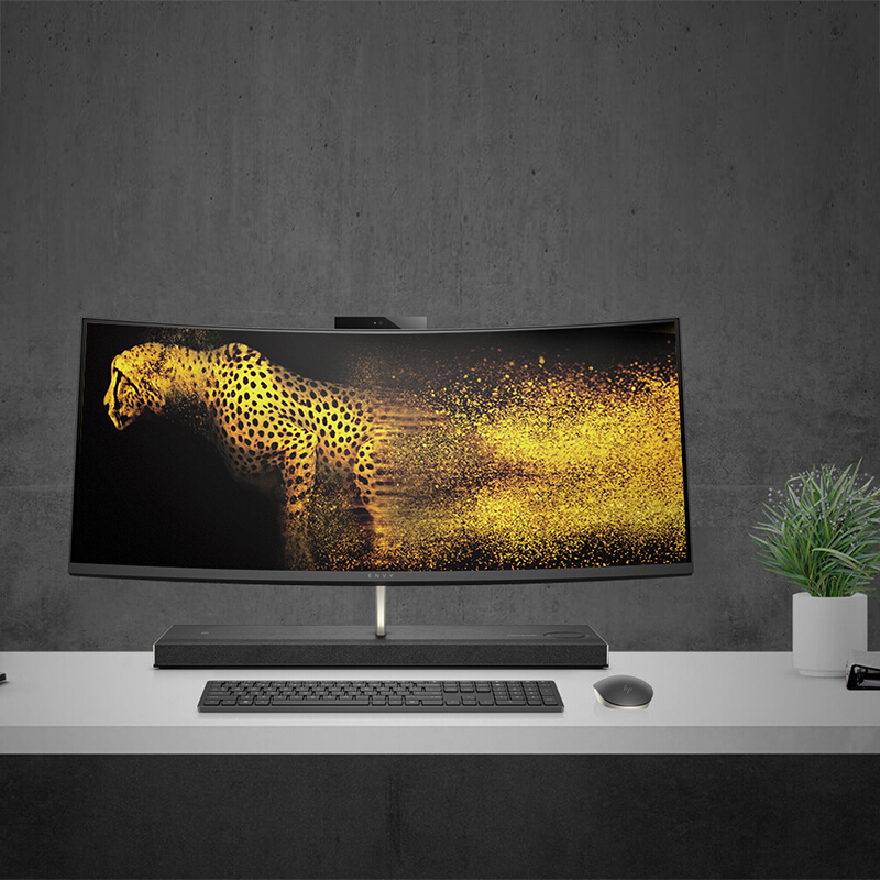 惠普hpenvy曲屏一体机电脑34英寸套机