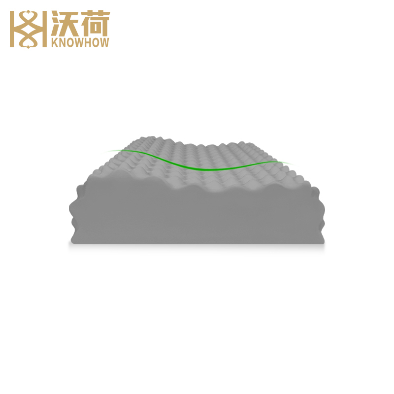 沃荷(KnowHow)泰国进口天然乳胶成人防螨竹炭狼牙颈椎枕橡胶枕头枕芯乳胶枕(一对)