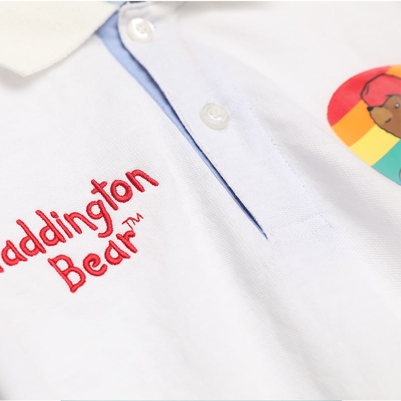 Paddington Bear帕丁顿熊夏季女童直筒拼接色polo连衣裙