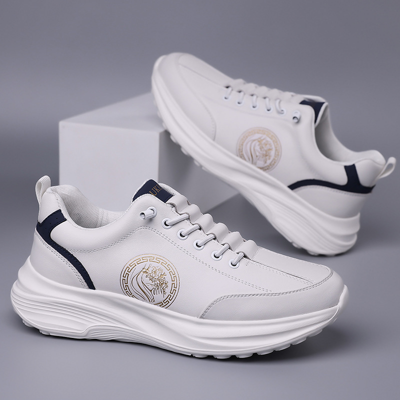 运动鞋男新款潮流真皮轻盈软底软面休闲鞋男学生跑步户外男鞋