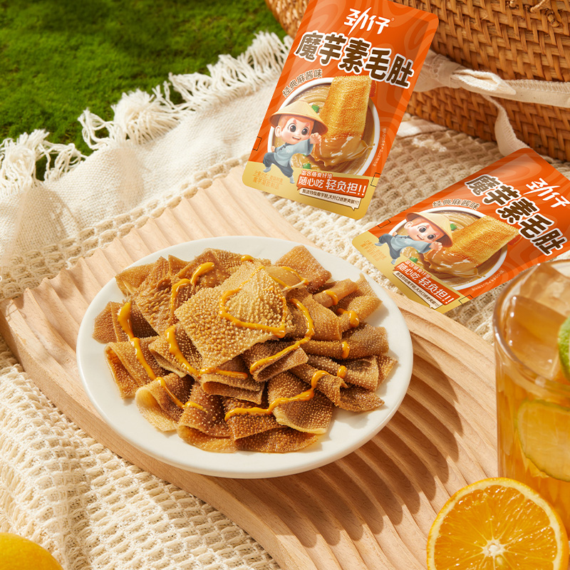 劲仔麻酱素毛肚魔芋爽散装8包袋装麻酱味解馋零食素肉休闲解馋高清大图