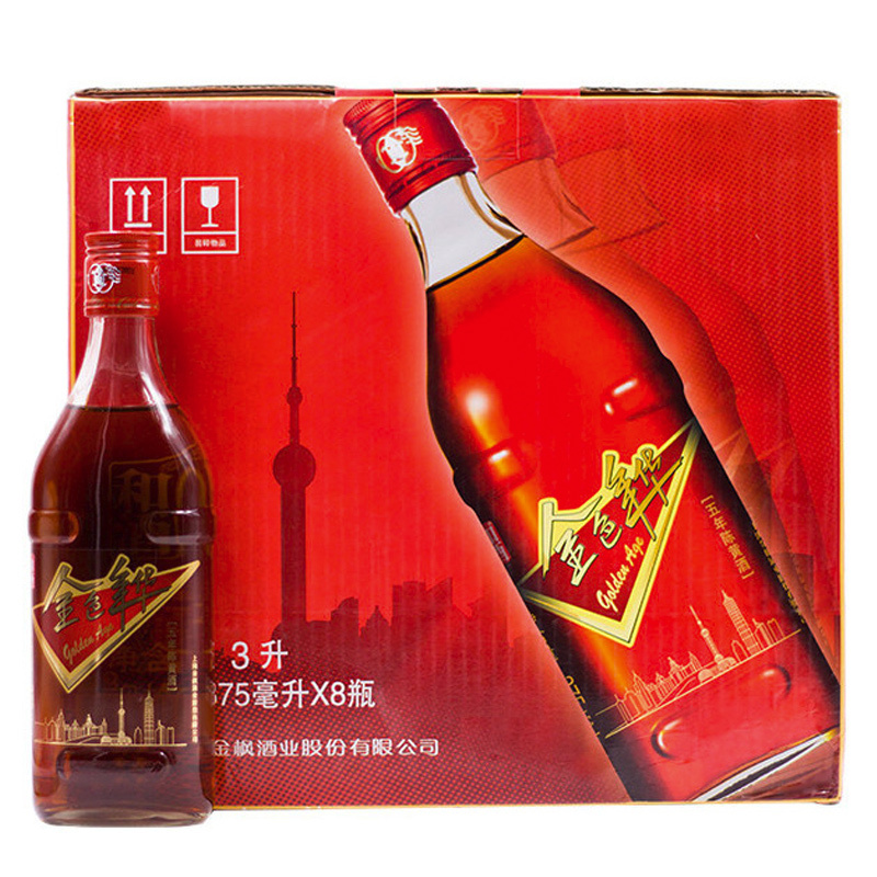 和酒 金色年华 五年陈 上海黄酒13.5度 375ml*8瓶 礼盒装 内含泡沫