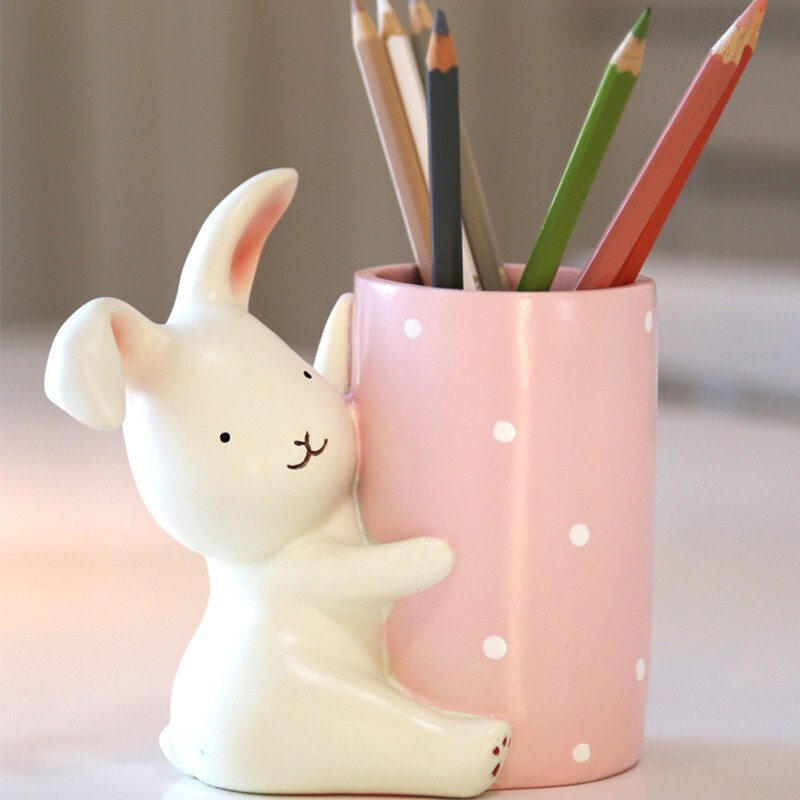 半个许仙创意笔筒可爱卡通小摆件实用办公桌面儿童房装饰品工艺品北欧