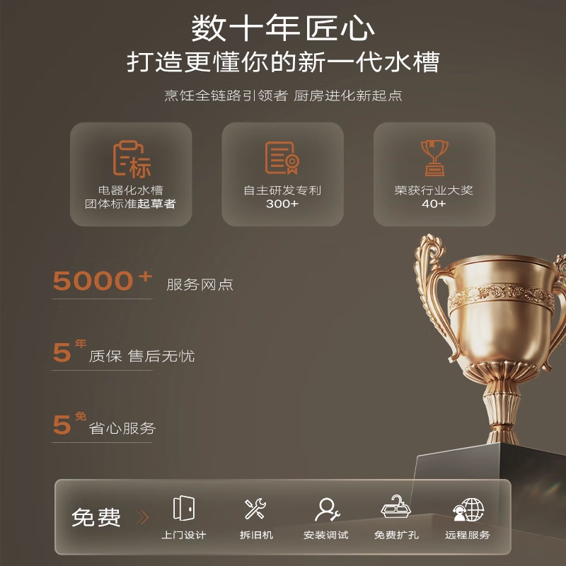 老板厨房水槽多功能烘干水槽 大单槽多功能洗碗洗菜一体盆304不锈钢洗菜池烘干抑菌存储一体DU1L(水槽烘干)高清大图