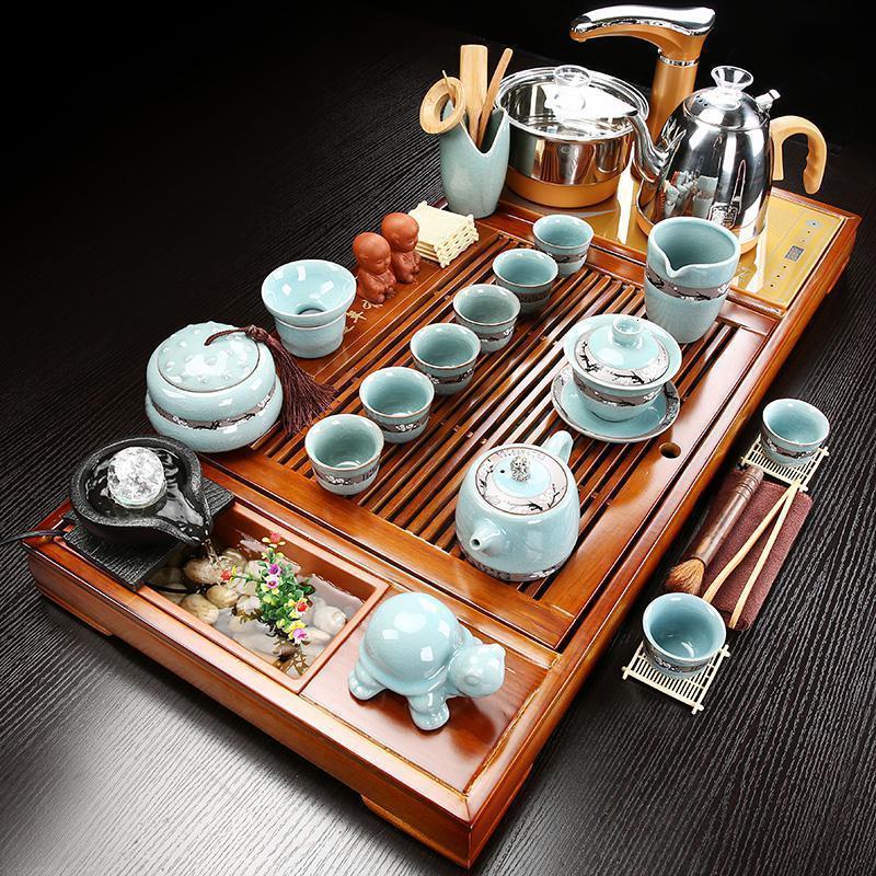 家柏饰(CORATED)整套功夫茶具套家用陶瓷全自动简约茶台泡茶紫砂一体实盘高清大图
