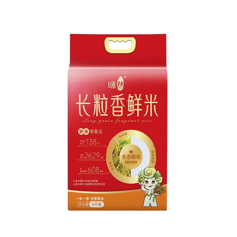 咪然 东北直供长粒香鲜米5公斤*高清大图