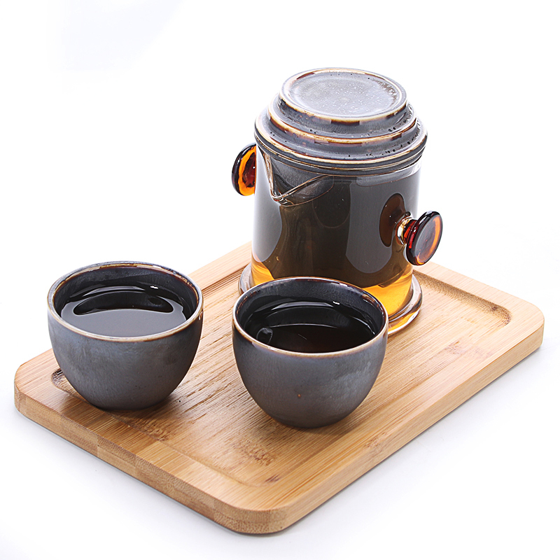 鹏辰 功夫茶具套装家用简约泡茶器新款干泡台喝茶便携式4人旅行包