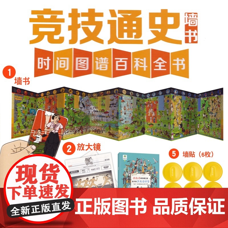 墙书·竞技通史/不一样的体育运动史/讲述勇气毅力和荣誉的故事让讨厌运动的孩子都喜欢上体育/百科全书高清大图