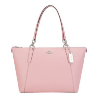 COACH 蔻驰 奢侈品 欧美时尚简约女士粉色皮革手提单肩托特包