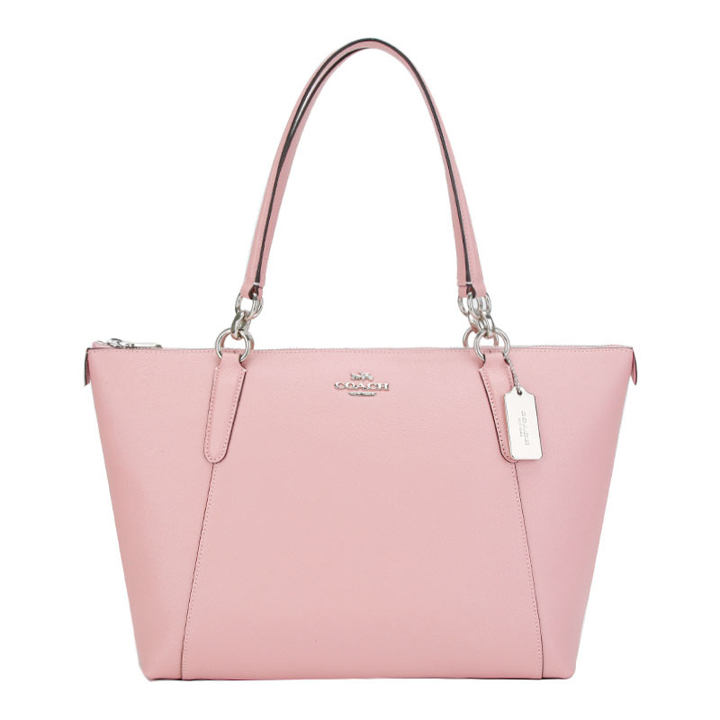 COACH 蔻驰 奢侈品 欧美时尚简约女士粉色皮革手提单肩托特包