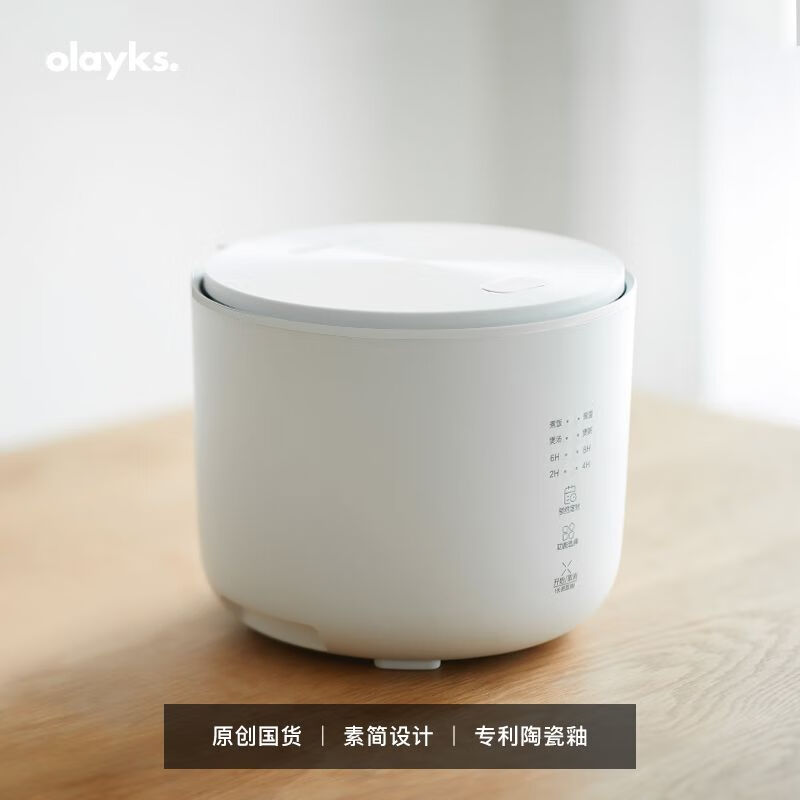 欧莱克(olayks)立时电饭煲小型迷你家用宿舍多功能智能2L触控陶瓷釉内胆 2L白色+蒸笼ZNFB03005 1L高清大图