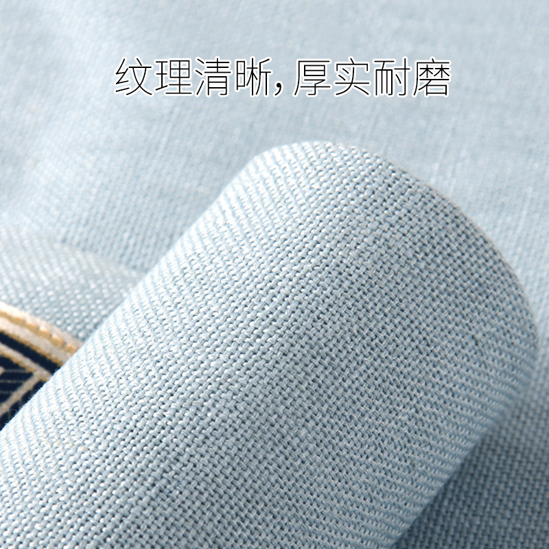 美式桌旗新中式茶旗布禅意席茶几桌布现代简约北欧床旗餐桌茶桌布 浅蓝色 33*260CM(适合2米餐桌或茶桌)高清大图