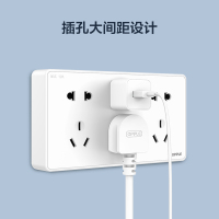 欧普照明明装开关插座面板多孔电源墙壁墙壁USB五孔插座家用5孔W61系列
