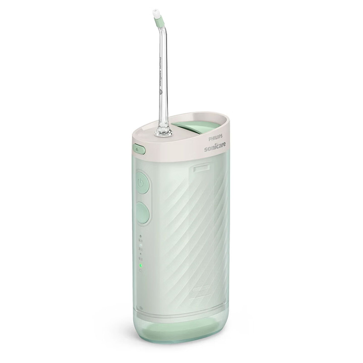 飞利浦(PHILIPS) 冲牙器 伸缩便携洗牙器情侣款送男友/女友生日礼物 含3款专业喷嘴小净瓶HX3331/02不焦绿高清大图
