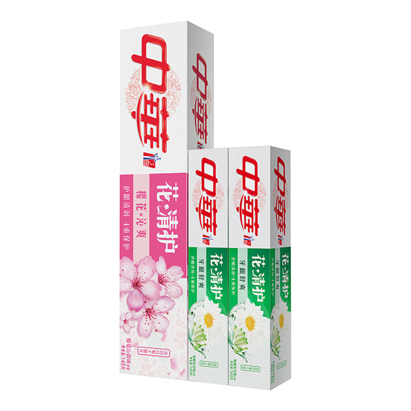 中华 (Zhong Hua) 花清护牙膏樱花沁甜180g+清菊百合 40g*2 清新口气[联合利华]